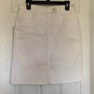 Talbots White Denim A-Line Skirt